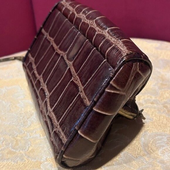 RIYADesign Victorian Hand Made Brown Crocodile Leather PURSE - Picture 10 of 11